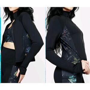 DISTURBIA NWT Rosanella Floral Fairy Zip Up Atheleisure Spandex Jacket Size 8
